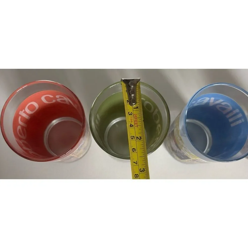 ROBERTO CAVALLI For Neiman Marcus Drinking Glass Set Of 4 ~French Toile Collage